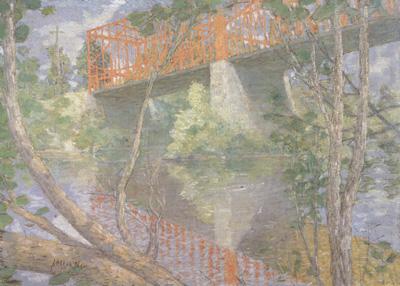 julian alden weir The Red Bridge (nn02) china oil painting image